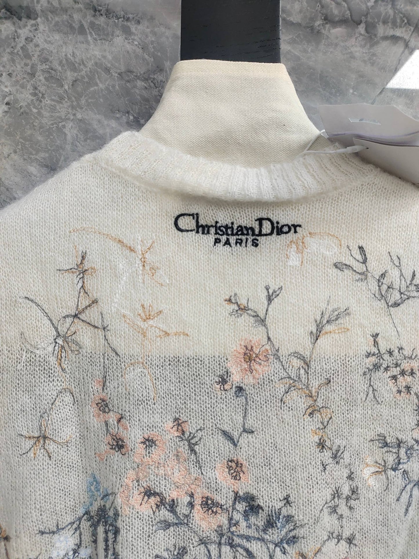 C Weißer Kurzarmpullover