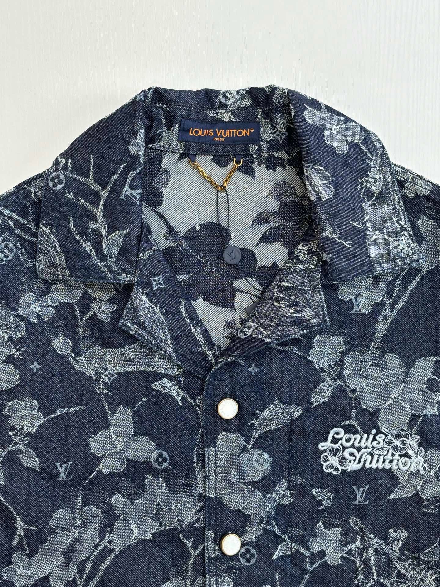 Nouvelle veste à manches courtes en denim à fleurs 25Ss