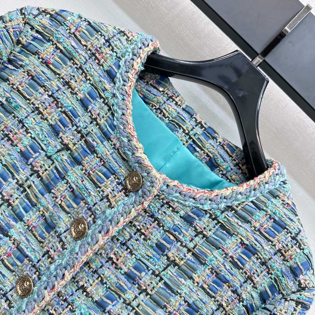 Geflochtene Anzugjacke mit eingefasstem Saum