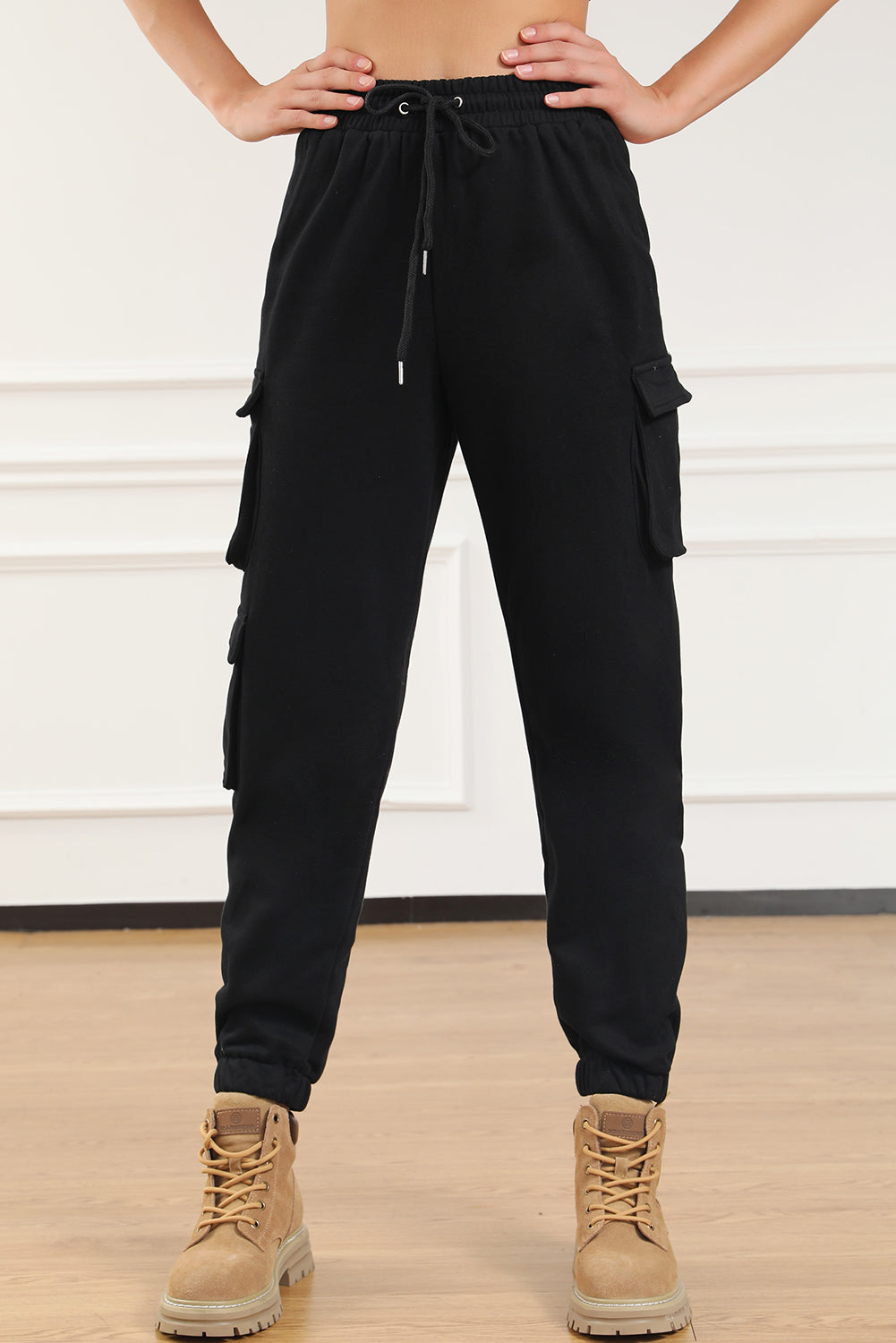 cargo drawstring sweat pants