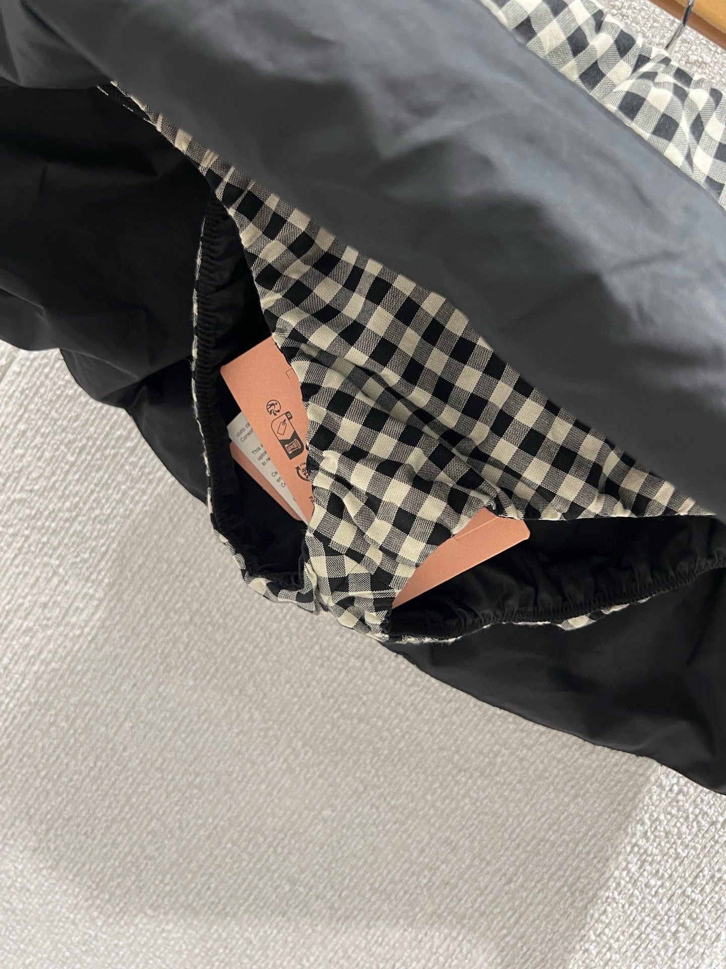 Mini-jupe vichy noire et blanche