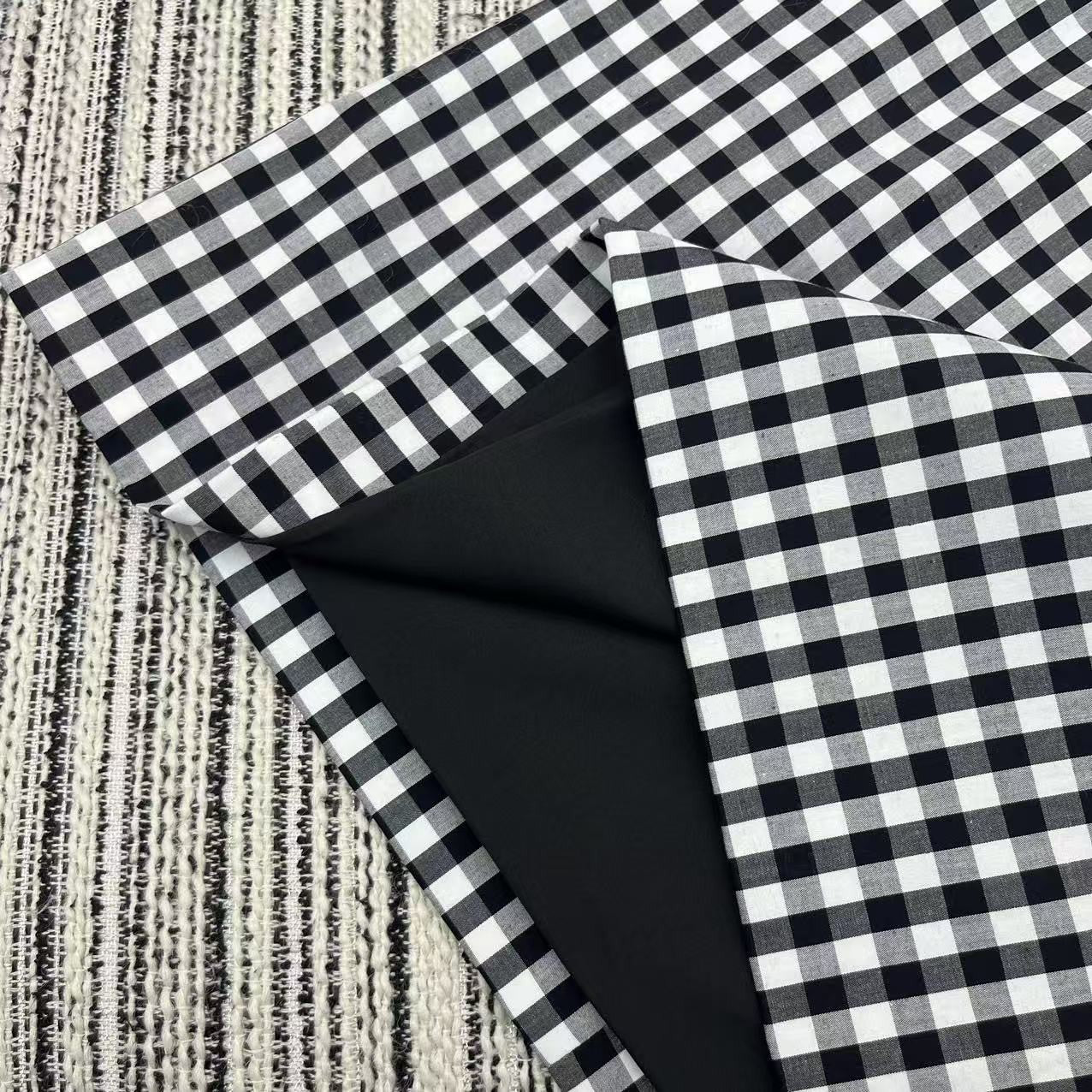 Black & White Gingham Slip Dress