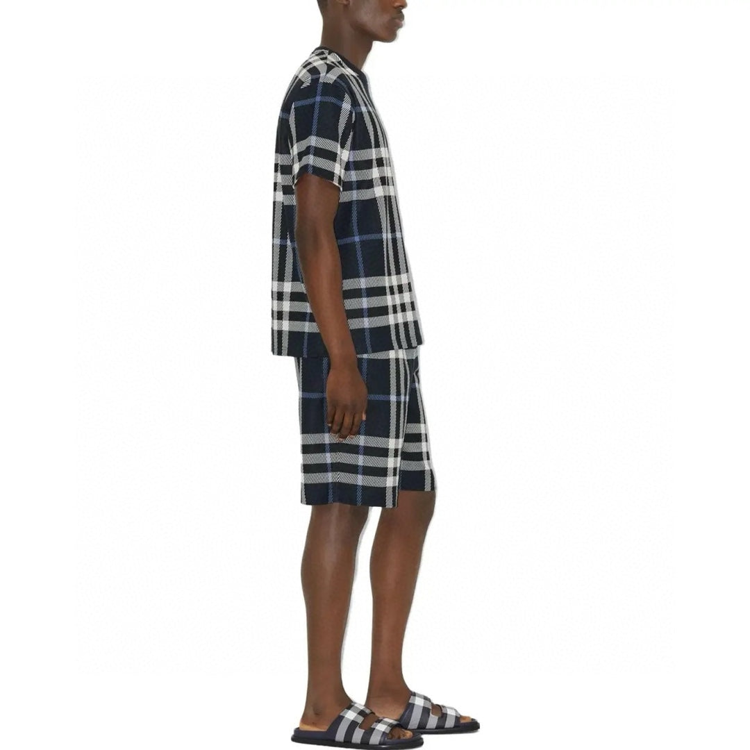 Karierte Strick-Kurzarmshirts