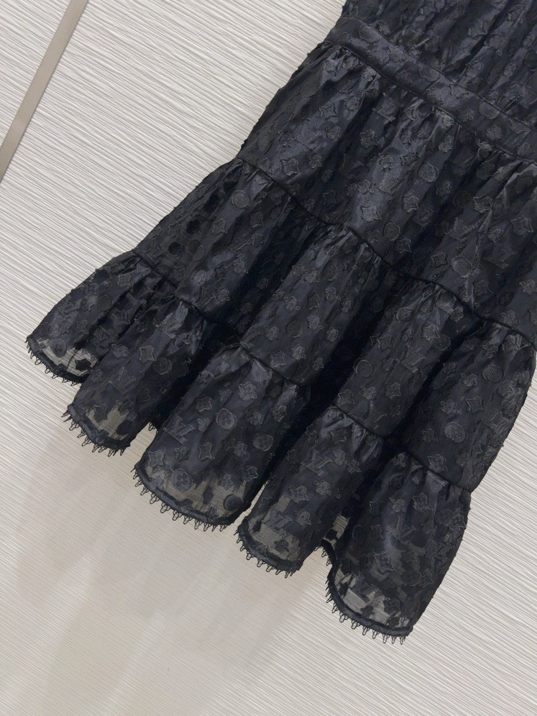 Black Lace Tiered Midi Dress