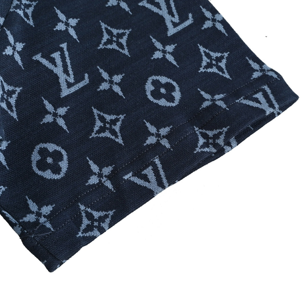 Kurzärmliger Jacquard-Strickpullover für Presbyopie