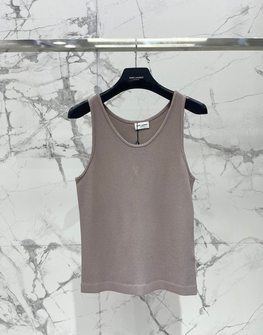 Gilet tricoté une pièce sans couture à col en U