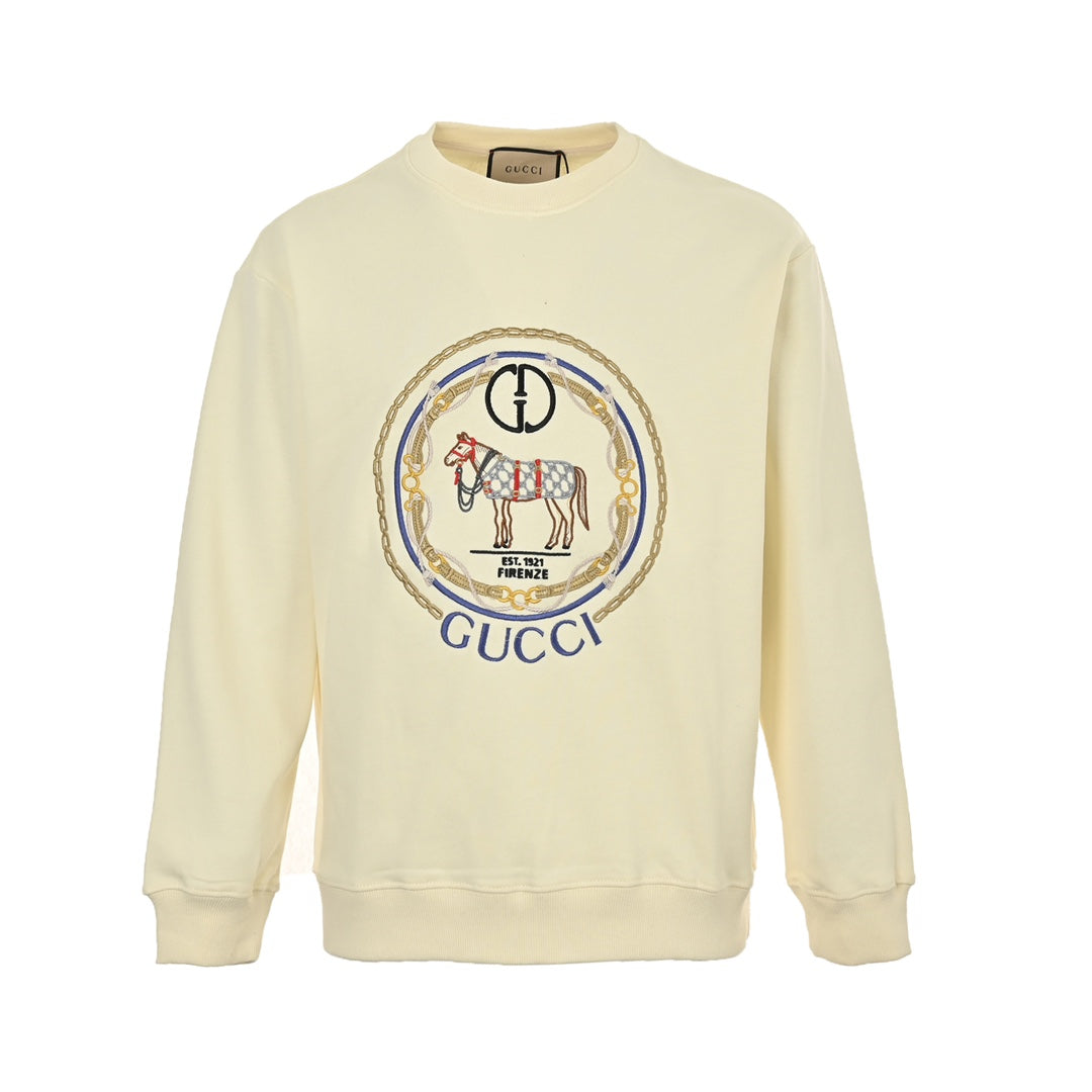 Sweatshirt mit Rundhalsausschnitt und Kettenstickerei im Retro-Stil