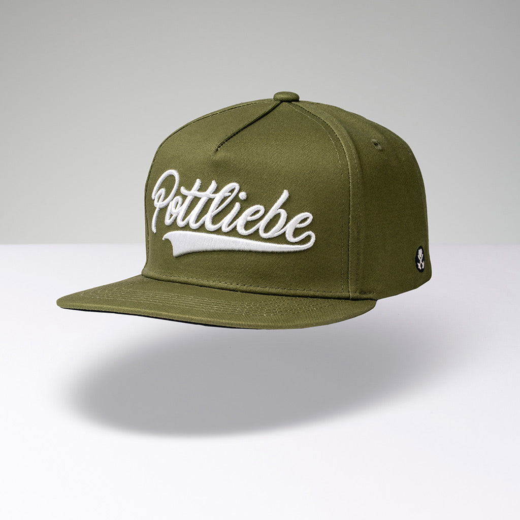 POTTLIEBE Snapback - Oliv Weiß 