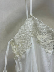 Lace-Trimmed Satin Slip Dress