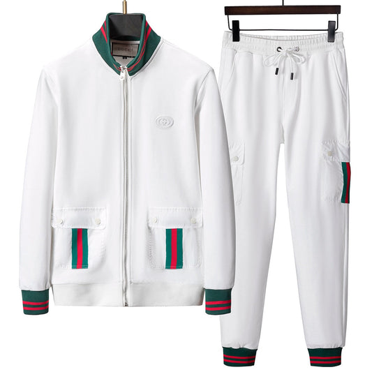 Autumn and winter style black and white sweatshirt suit