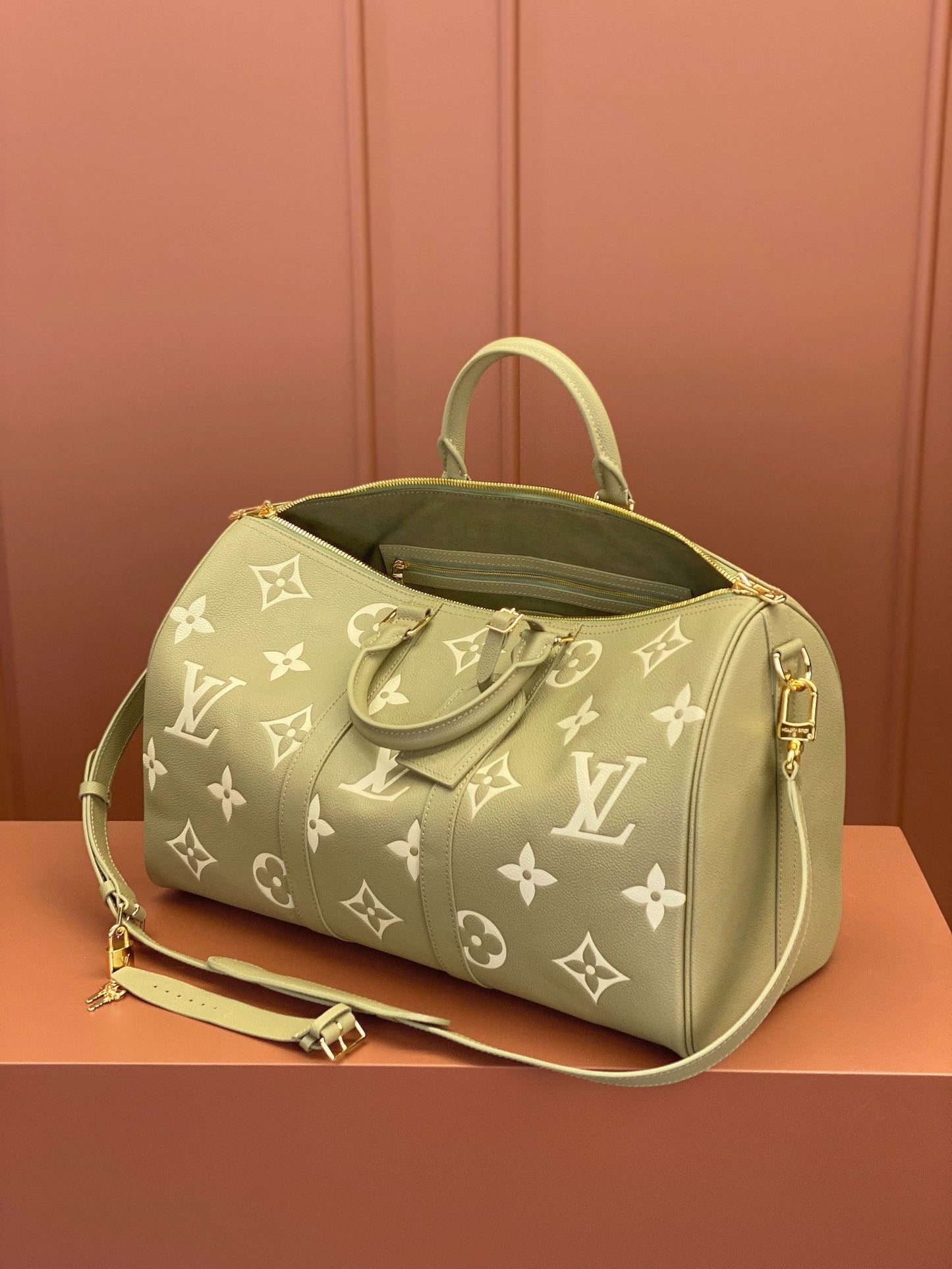 Keepall Bandoulière 45 Monogram Empreinte Leder