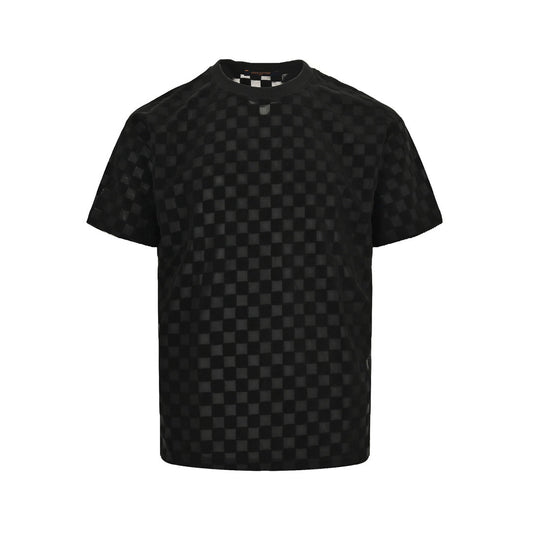 manches courtes à damier floqué 