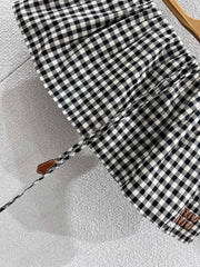 Black & White Gingham Mini Skirt