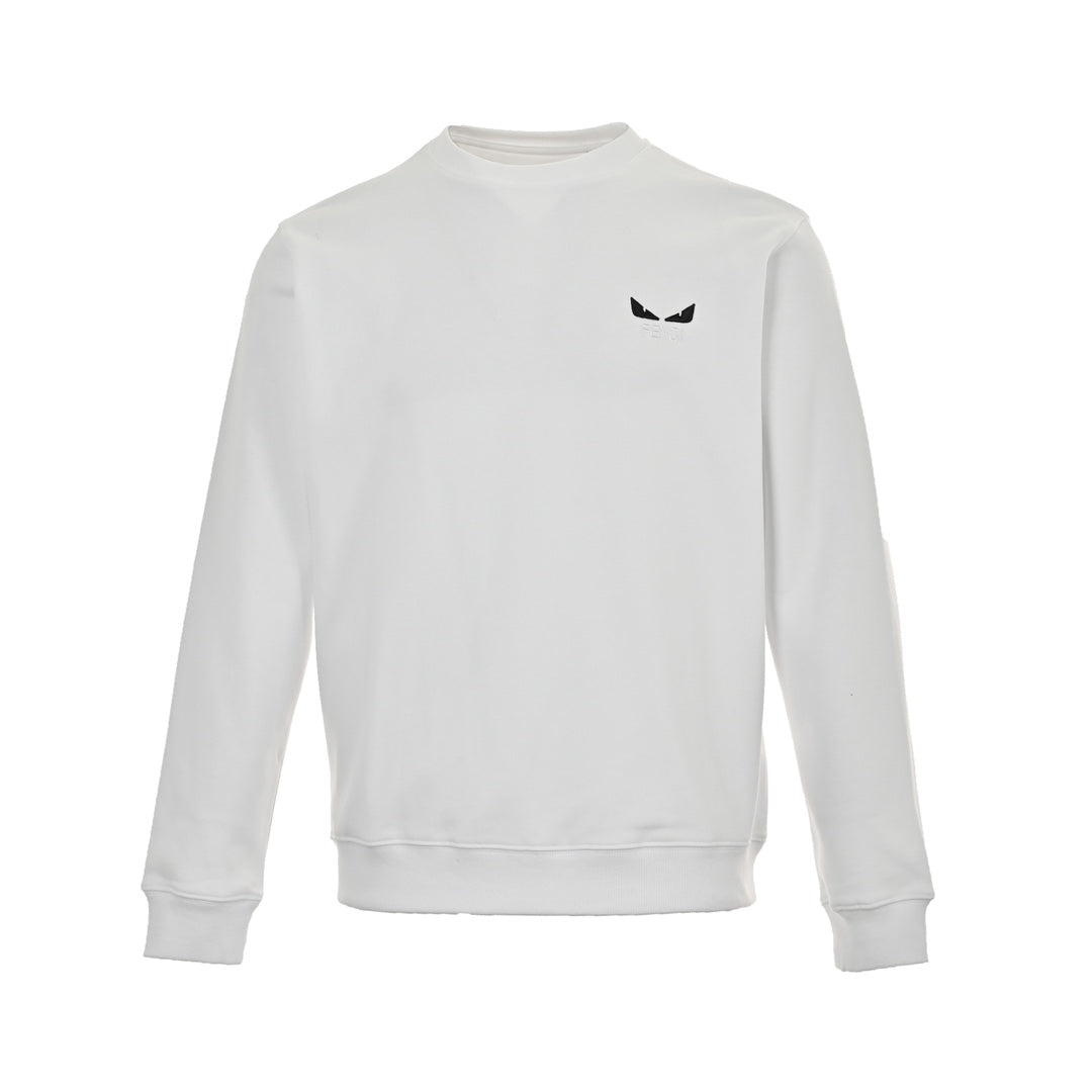 Sweatshirt mit aufgestickten Augen des kleinen Monsters und Rundhalsausschnitt