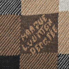 Checkerboard jacquard knit hooded sweatshirt