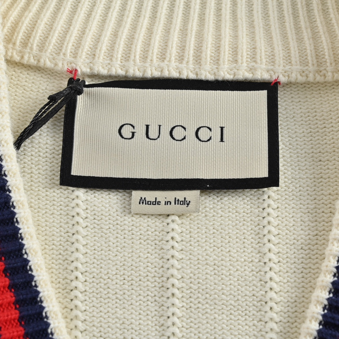 Pull cardigan creux en tricot Double G