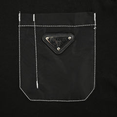 triangle top-stitched pocket short sleeves