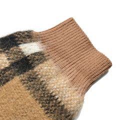 Jupe cardigan à carreaux rayée en mohair