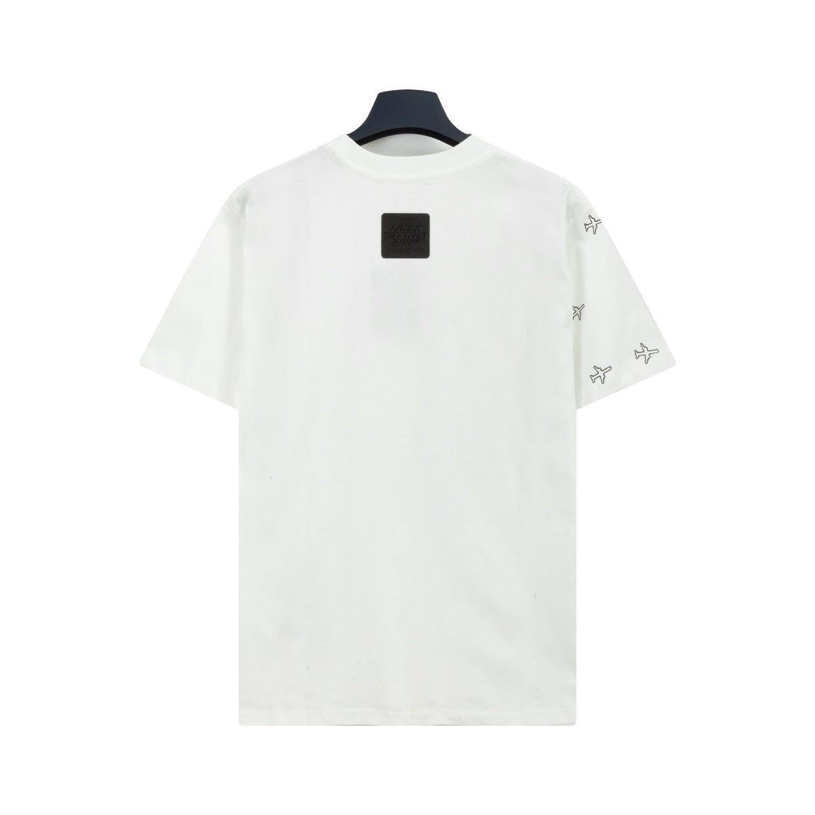 Kurzärmliges T-Shirt mit kleinem Flugzeug-Farbverlaufsdruck