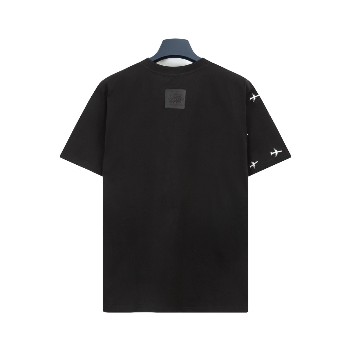 Kurzärmliges T-Shirt mit kleinem Flugzeug-Farbverlaufsdruck