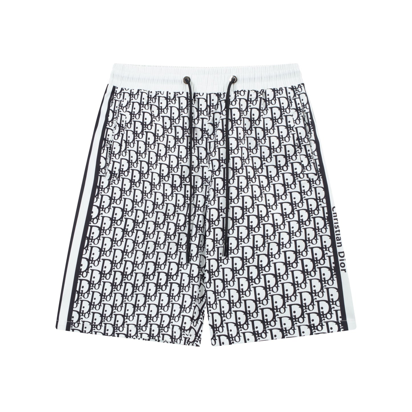 Short de plage à motifs noirs et blancs