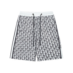 Schwarz-weiß gemusterte Strandshorts