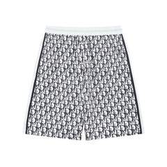 Schwarz-weiß gemusterte Strandshorts