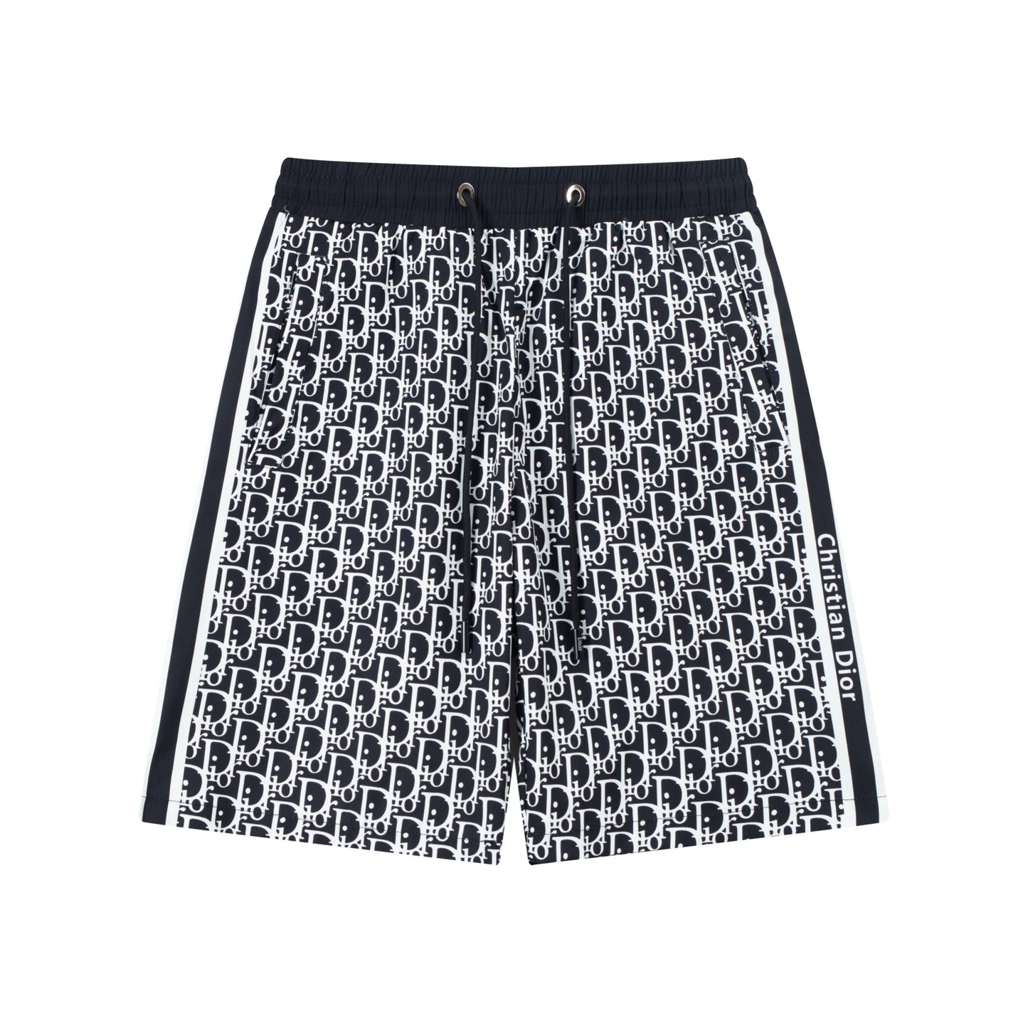 Short de plage à motifs noirs et blancs