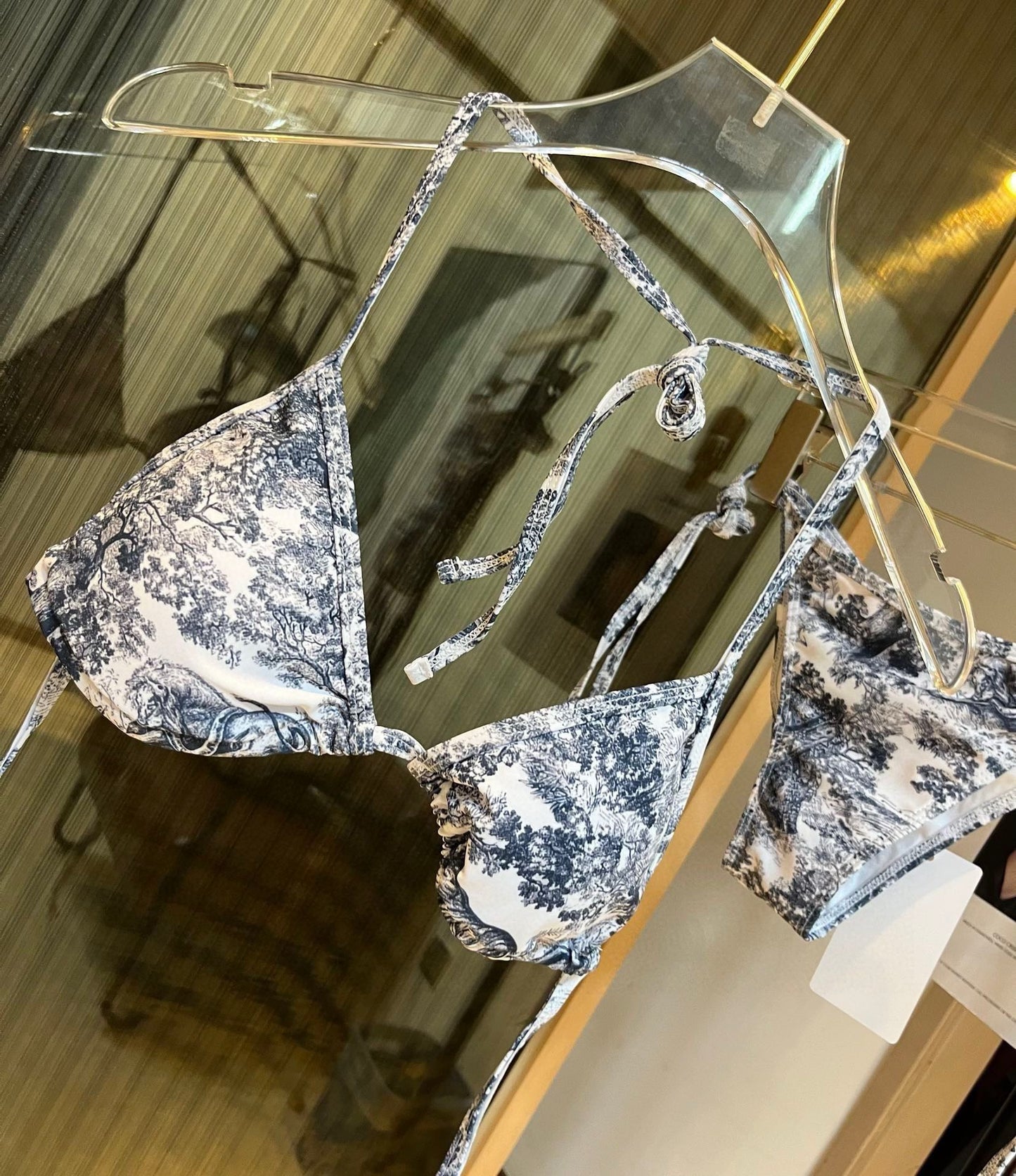 Bedrucktes Tankini-Badeanzug-Set mit Schnürung