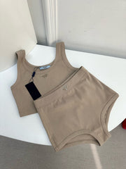 Tank top➕high waist underwear set,