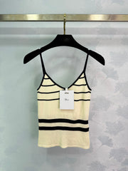 Minimalist striped knitted vest