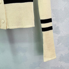 Minimalist striped knitted cardigan