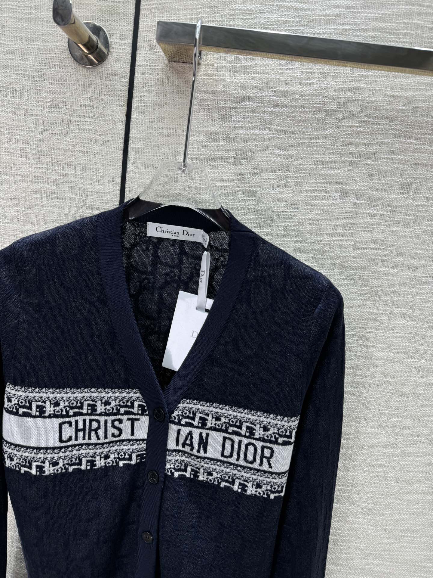 Cardigan tricoté avec logo de couleur contrastée