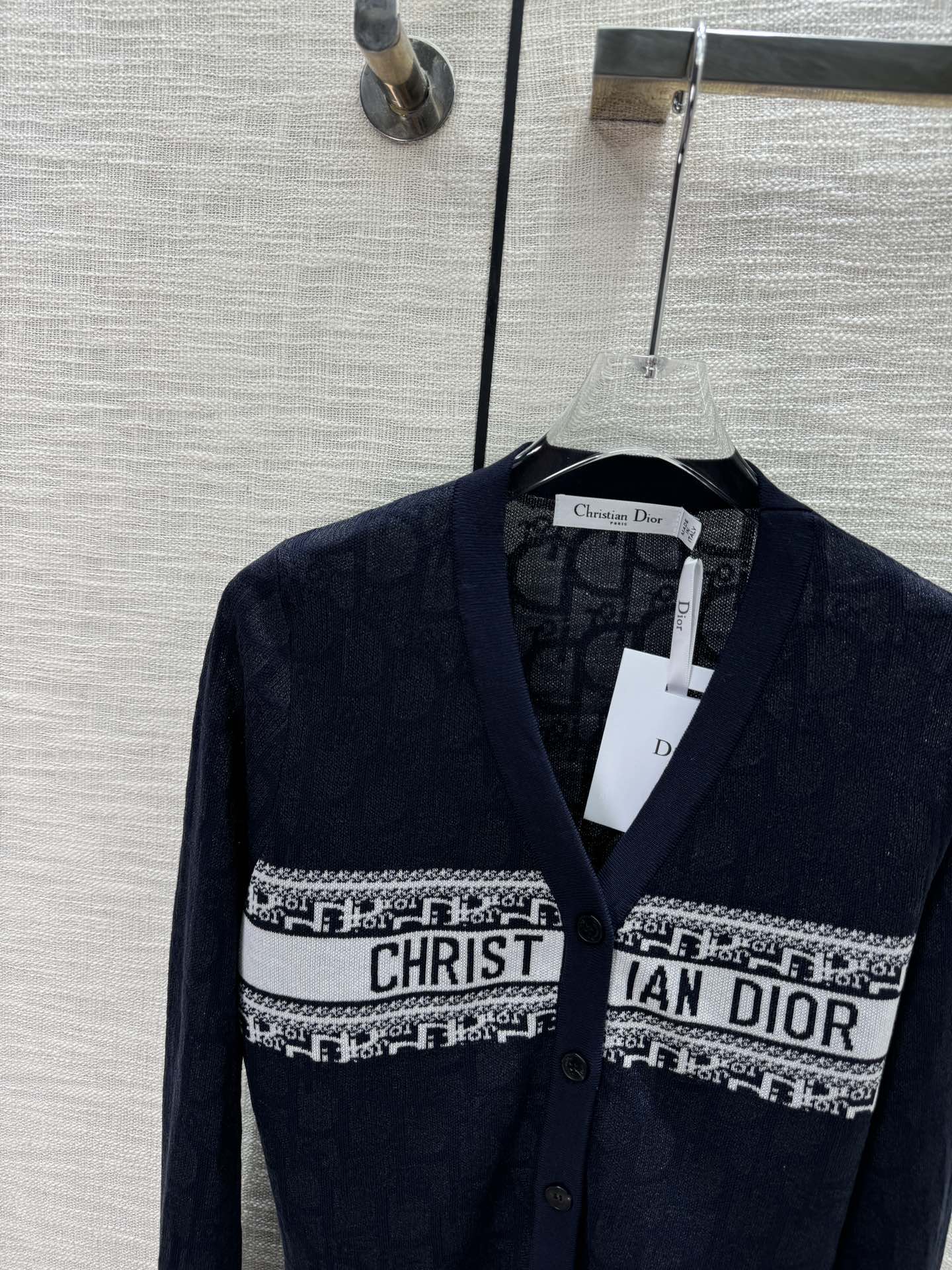 Cardigan tricoté avec logo de couleur contrastée