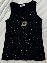 Solid color versatile fashion 𝐔 collar vest