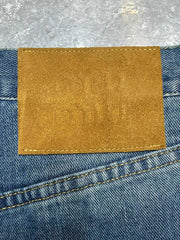 Fake Pocket Lettering Embroidered Patch Shorts