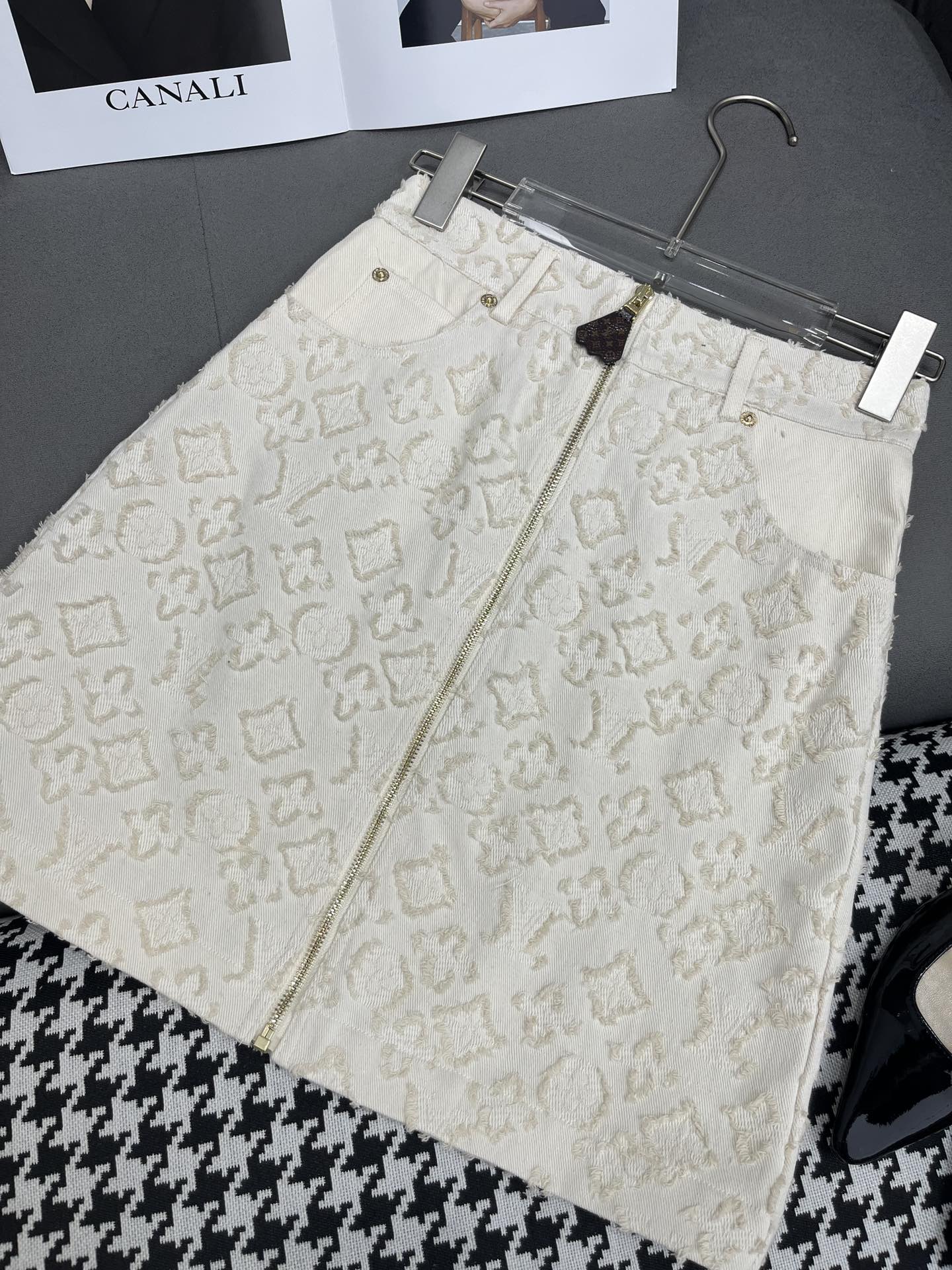 Altmodischer Jacquard-Jeansrock