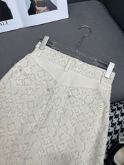 Old fashioned jacquard denim skirt