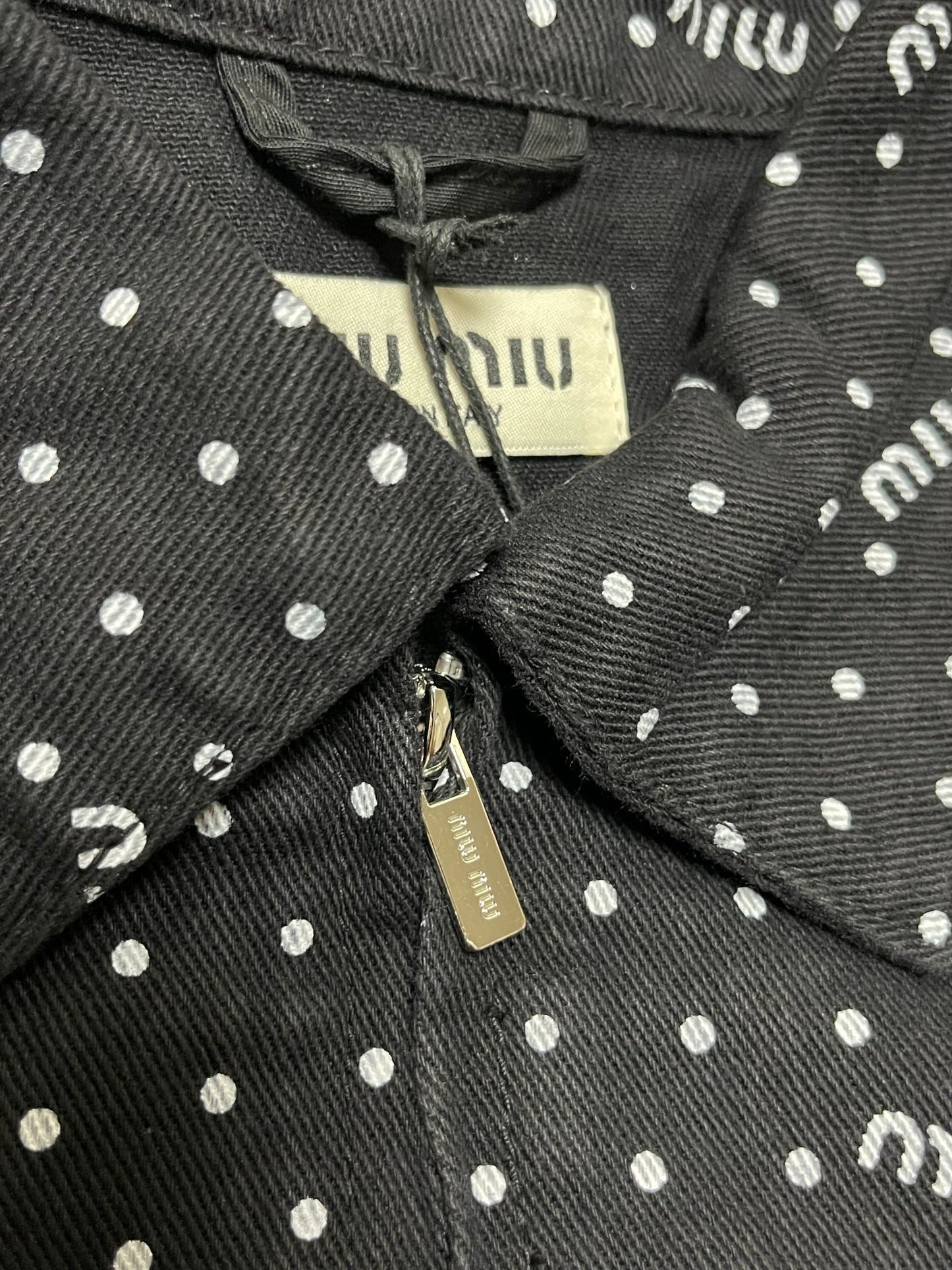 Veste en jean bicolore noir et blanc