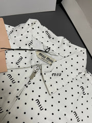 Two-tone black and white denim jacket