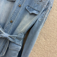 New arrival lace patchwork denim jacket