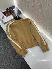 Lambswool stitching letter sweatshirt