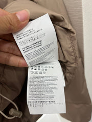 Hooded snap-button down jacket