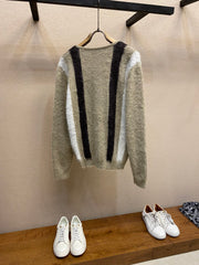 Strickjacke im College-Stil aus Mohair 