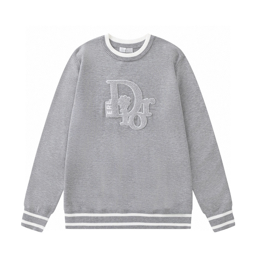 Pull en tricot à col rond et manches longues 