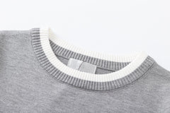 Pull en tricot à col rond et manches longues 