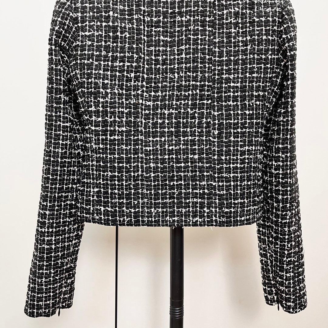 Weiche Tweedjacke im Tartan-Stil