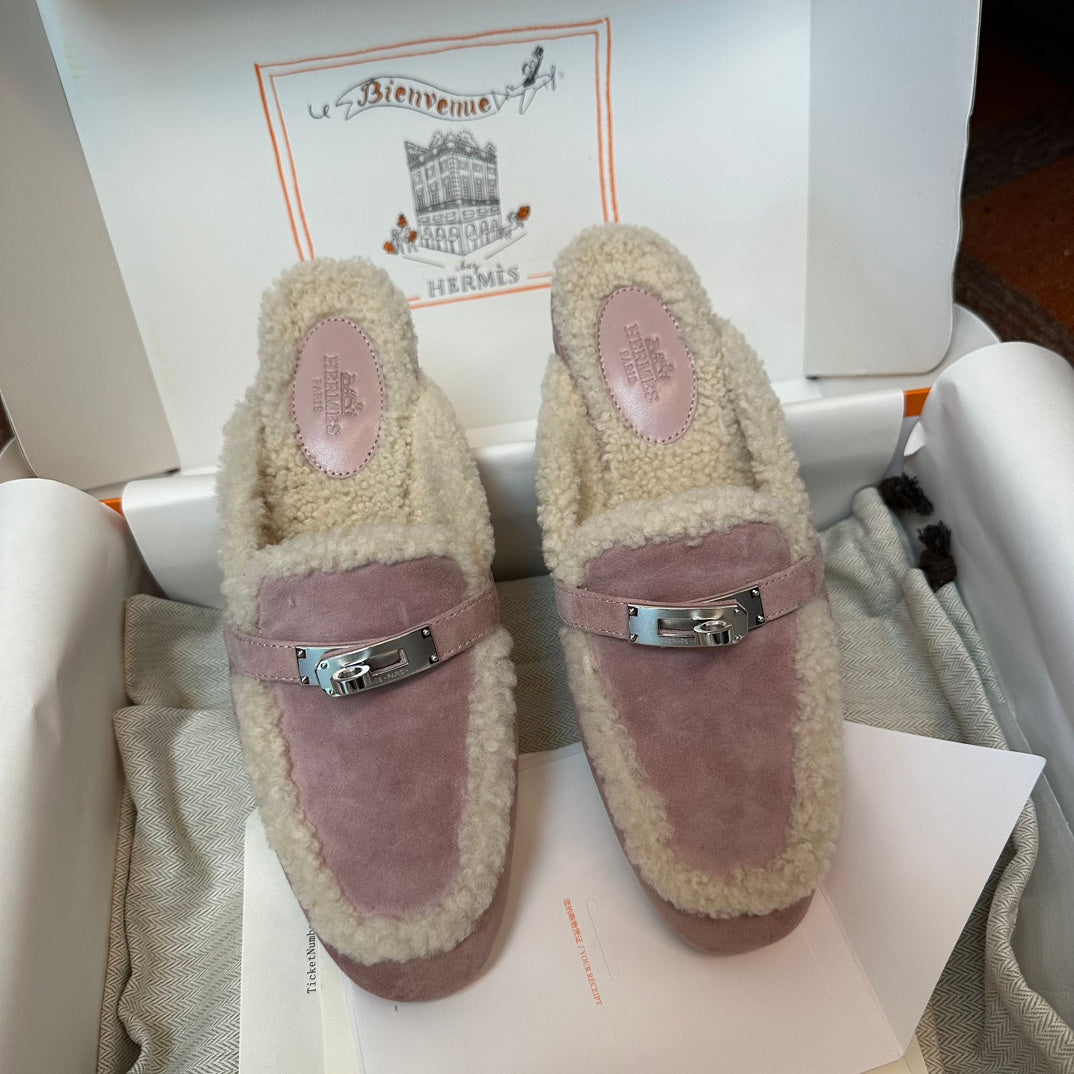 Demi-chaussons en fourrure