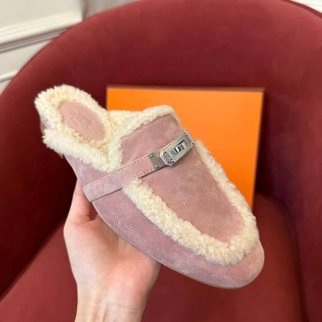 Demi-chaussons en fourrure