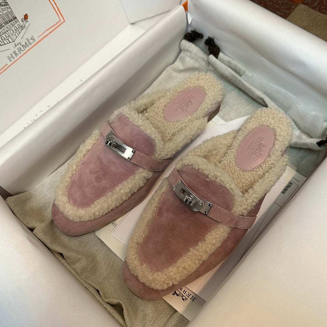 Demi-chaussons en fourrure